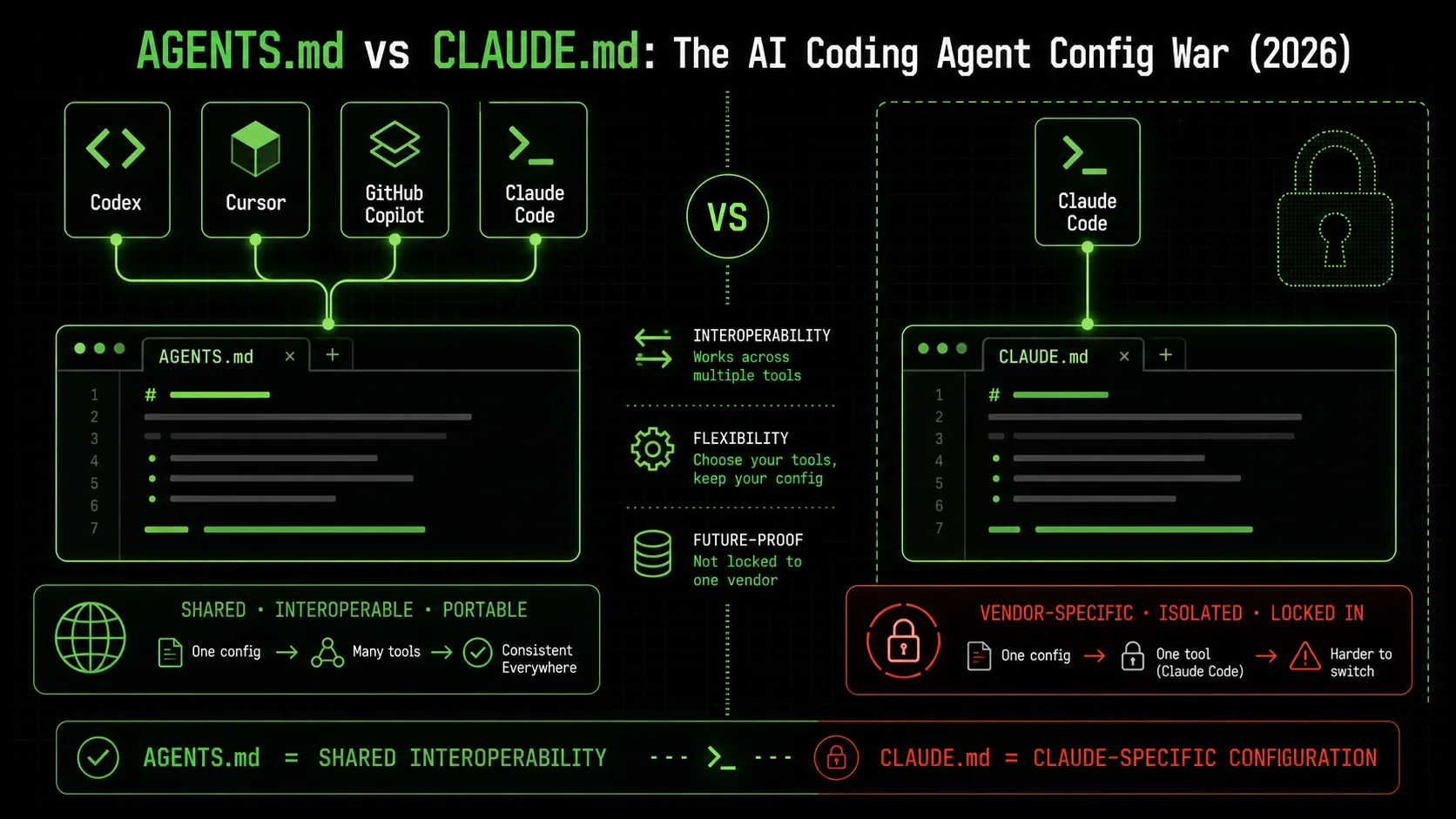 AGENTS.md vs CLAUDE.md: The AI Coding Agent Config War (2026)