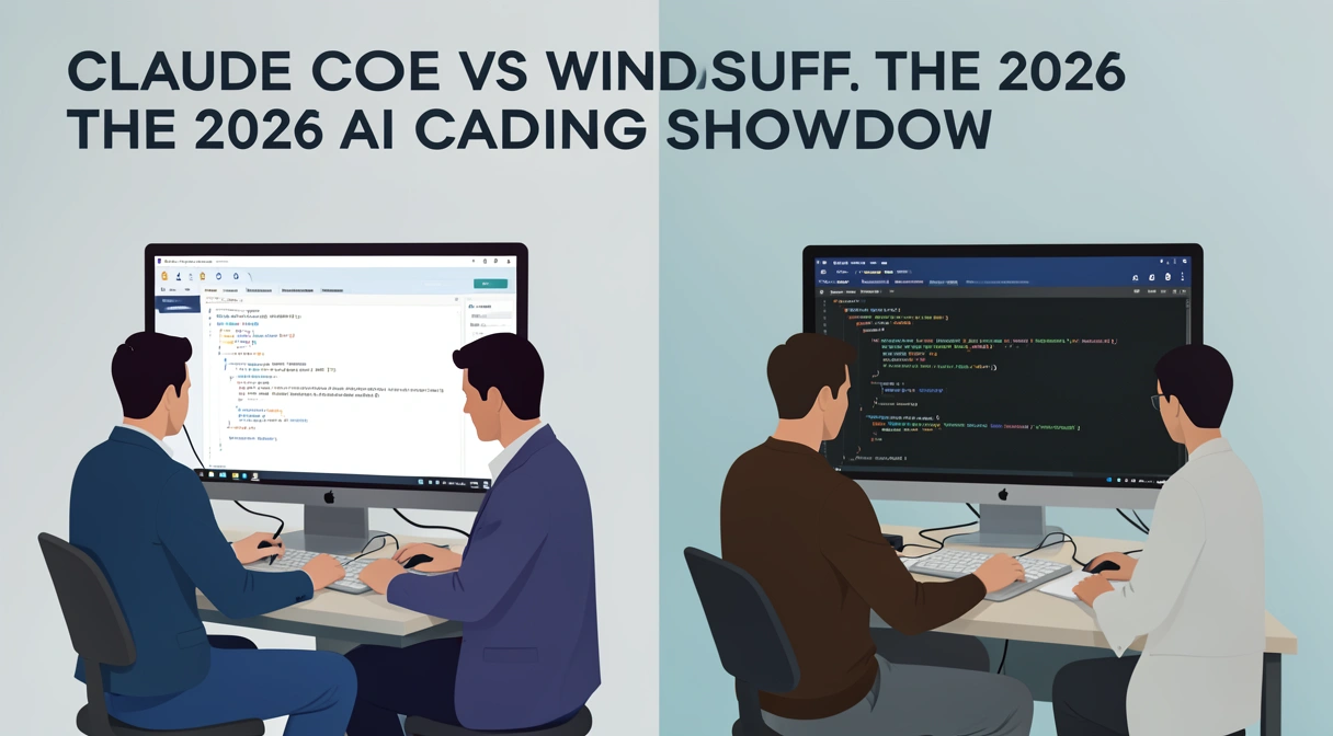 Claude Code vs Windsurf 2026 comparison: two AI agents working on code side by side