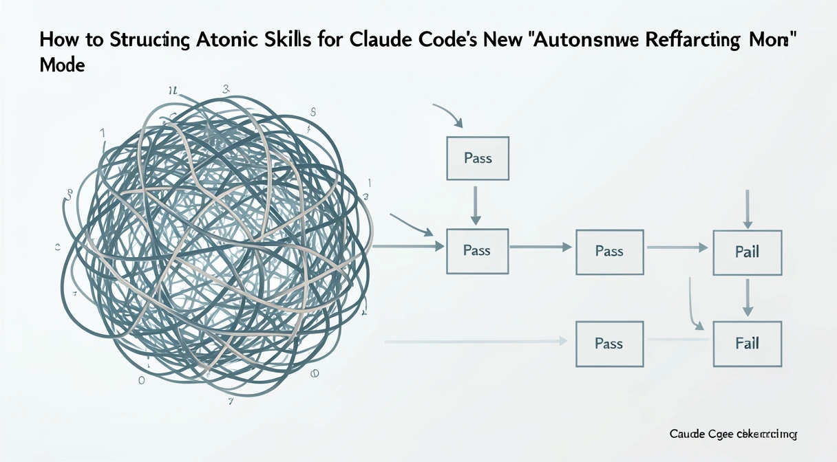 A flowchart illustrating the process of breaking down a large legacy code refactoring project into discrete, atomic tasks with clear pass/fail criteria.