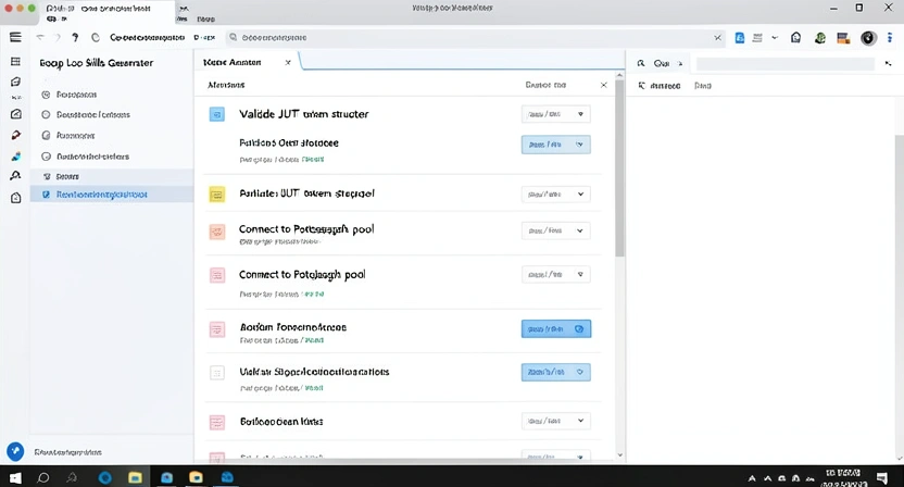 Screenshot of a VS Code editor with the Ralph Loop Skills Generator sidebar open, showing a list of generated atomic skills like 