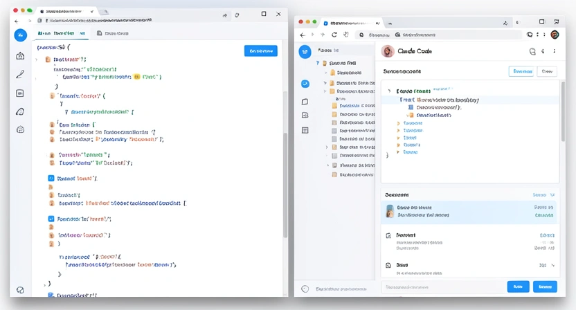 A split-screen view: left shows a text editor with a structured skill YAML file containing numbered pass/fail checks; right shows Claude Code's interface with a 'All Checks Passed' status.