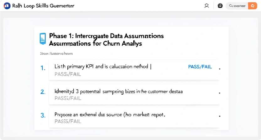 Screenshot of a Ralph Loop Skills Generator interface showing a skill named 